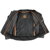 Milwaukee Leather LKM1725 Men's Black Sporty Crossover Scooter Style Leather Motorcycle Jacket w/ Reflective Piping