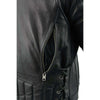 Milwaukee Leather LKM1765 Men's Black Vented Scooter Leather Jacket with Side Laces