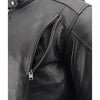 Milwaukee Leather LKM1765 Men's Black Vented Scooter Leather Jacket with Side Laces