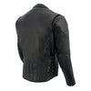 Milwaukee Leather LKM1765 Men's Black Vented Scooter Leather Jacket with Side Laces