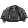 Milwaukee Leather LKM1770 Black Genuine Leather Motorcycle Jacket for Men, 1.3mm Thick Police Style Biker Jacket