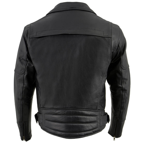 Milwaukee Leather LKM1770 Black Genuine Leather Motorcycle Jacket