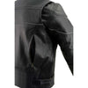 Milwaukee Leather LKM1785 Mens Black Leather Scooter Style Motorcycle Jacket w/ Side Stretch and Reflective Piping