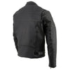 Milwaukee Leather LKM1785 Mens Black Leather Scooter Style Motorcycle Jacket w/ Side Stretch and Reflective Piping