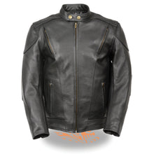 Milwaukee Leather LKM1900 Boy's Black Leather Side Lace Vented Moto Jacket