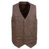 Milwaukee Leather LKM3702 Men's Leather V-Neck Western Style Motorcycle Rider Vest w/Classic Buffalo Snaps Closure