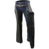 Milwaukee Leather Chaps for Men's Black Premium Leather - Slash Pockets Mesh Lined Motorcycle Riders Chap - LKM5710