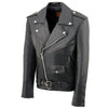 Milwaukee Leather LKY1950 Youth Size Classic Style Black Police Biker Leather Jacket