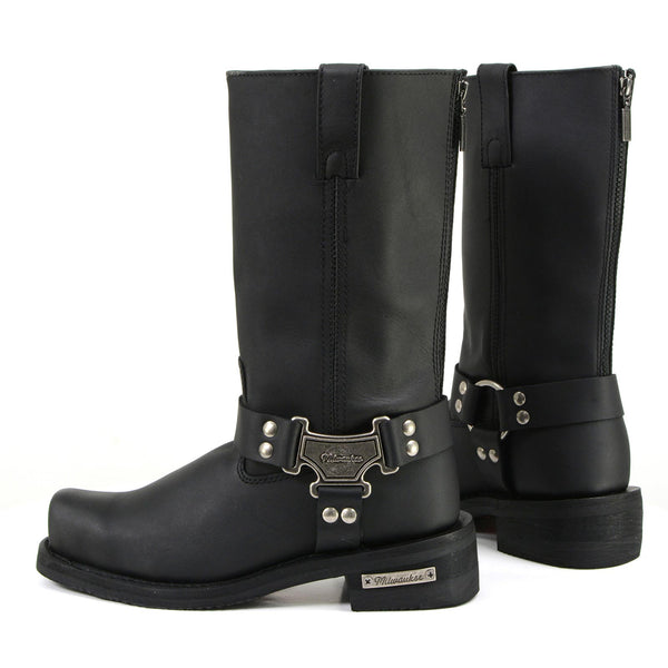 Milwaukee Motorcycle Clothing Company MB415 Black Leather Harness Boots Men\'s 11 READ!! Milwaukee Boots 10.5 D Harness Motorcycle Black  main image 2