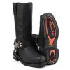 Milwaukee Motorcycle Clothing Company MB410EE Men's Wide With Black Classic Harness Motorcycle Leather Boots