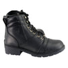 Milwaukee Leather MBL9300 Women's Black Leather Lace-Up Motorcycle Rider Boots with Size Zipper