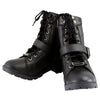 Milwaukee Leather MBL9325 Women's Black Lace-Up Leather Boots with Side Zipper