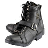 Milwaukee Leather MBL9325 Women's Black Lace-Up Leather Boots with Side Zipper