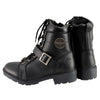 Milwaukee Leather MBL9325 Women's Black Lace-Up Leather Boots with Side Zipper