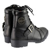 Milwaukee Leather MBL9325 Women's Black Lace-Up Leather Boots with Side Zipper