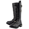 Milwaukee Leather MBL9355 Women's Black 14-inch Lace-Up High-Rise Leather Boots with Calf Buckle