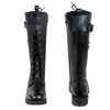 Milwaukee Leather MBL9355 Women's Black 14-inch Lace-Up High-Rise Leather Boots with Calf Buckle