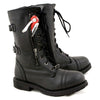 Milwaukee Leather MBL9369 Women's ‘Graze’ Black Leather Lace-Up Boots with Zipper Pocket