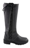Milwaukee Leather MBL9370 Women's Black 17-Inch Lace Side Leather Boots with Contrast White Stitching