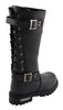 Milwaukee Leather MBL9385 Women's Black 15-Inch Calf Laced Leather Riding Boots with Side Zipper