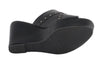 Milwaukee Performance MBL9407 Women's Black Open Toe Wedge Sandals with Studs