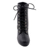 Milwaukee Performance MBL9418 Women's Black Lace-Up Platform Boots with Studded Accents