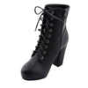 Milwaukee Performance MBL9418 Women's Black Lace-Up Platform Boots with Studded Accents