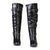 Milwaukee Leather MBL9419 Ladies Tall Black Platform Boots with Slouch Shaft