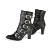 Milwaukee Performance MBL9428 Women's Black Buckle Up Boots with Studded Bling