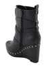 Milwaukee Performance MBL9437 Women's Black Triple Strap Boots with Platform Wedge