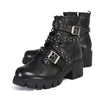 Milwaukee Performance Leather MBL9444 Women's ‘Bruiser’ Black Leather Lace to Toe Boots with Studded Straps