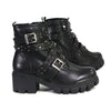 Milwaukee Performance Leather MBL9444 Women's ‘Bruiser’ Black Leather Lace to Toe Boots with Studded Straps