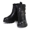 Milwaukee Performance Leather MBL9446 Women's ‘Siren’ Black Leather Studded Boots with Side Zipper Entry