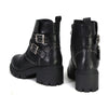 Milwaukee Performance Leather MBL9446 Women's ‘Siren’ Black Leather Studded Boots with Side Zipper Entry