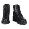 Milwaukee Performance Leather MBL9447 Women's ‘Garter’ Black Leather Lace to Toe Motorcycle Boots