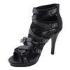 Milwaukee Performance MBL9451 Women's Black Stiletto Heeled Sandals with Ankle Strap