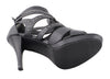 Milwaukee Performance MBL9452 Women's Black Stiletto Heeled Sandals with Studded Ankle Straps