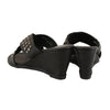Milwaukee Leather MBL9455 Women's Black Studded Crossover Strap Wedges