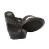 Milwaukee Leather MBL9460 Women's Black Wedge Sandals with Studded Straps