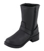 Milwaukee Leather MBL9475 Women's Black Engineer Style Motorcycle Riding Boots with Side Zipper