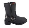 Milwaukee Leather MBL9475 Women's Black Engineer Style Motorcycle Riding Boots with Side Zipper