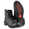 Milwaukee Leather MBM100 Men's Black Leather Lace-Up Motorcycle Boots with Side Zipper