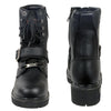 Milwaukee Leather MBM101W Men's Black Leather Wide-Width Lace-Up Engineer Motorcycle Boots with Side Zipper Entry