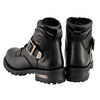 Milwaukee Leather MBM9010 Men's Black Lace-Up 6-inch Engineer Boots with Side Buckle