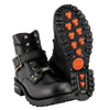 Milwaukee Leather MBM9010 Men's Black Lace-Up 6-inch Engineer Boots with Side Buckle