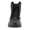 Milwaukee Leather MBM9011 Men's 6-inch Black Leather Tactical Lace-Up Boots with Side Zipper Entry