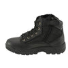 Milwaukee Leather MBM9011 Men's 6-inch Black Leather Tactical Lace-Up Boots with Side Zipper Entry