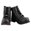 Milwaukee Leather MBM9050W Men's Wide Width Black 6-inch Lace-Up Boots with Zipper Closure