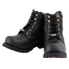 Milwaukee Leather MBM9050W Men's Wide Width Black 6-inch Lace-Up Boots with Zipper Closure