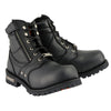 Milwaukee Leather MBM9050W Men's Wide Width Black 6-inch Lace-Up Boots with Zipper Closure